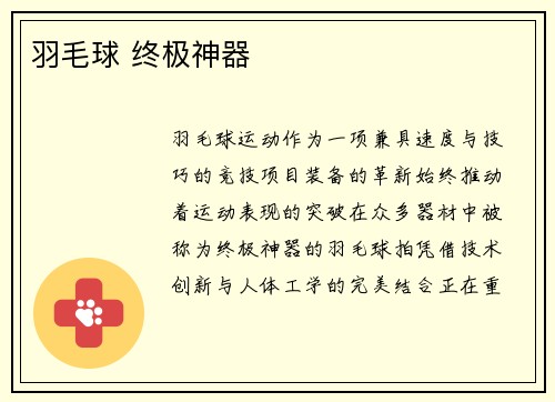 羽毛球 终极神器